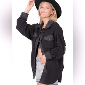 Zenana Fleece Shacket oversized NWOT